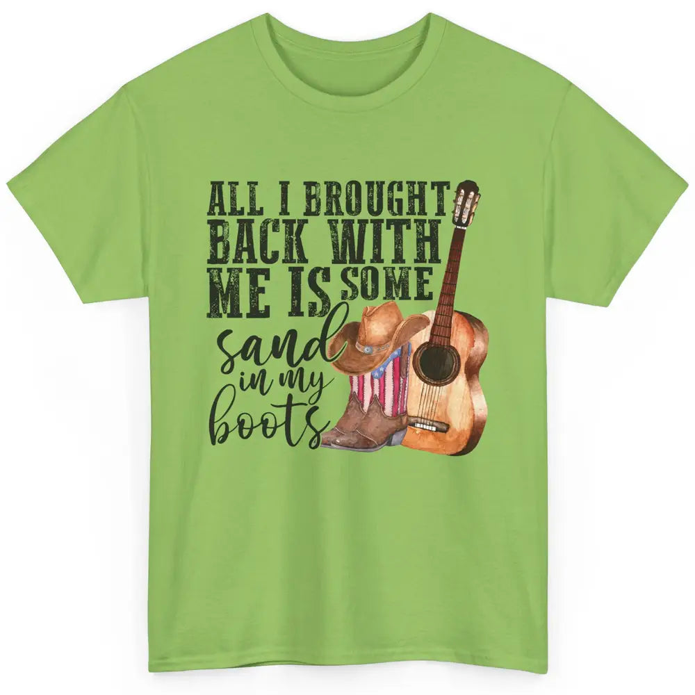 Retro Sand In My Boots Western Cowgirl Cowboy Boots Guitar Classic Unisex T-Shirt