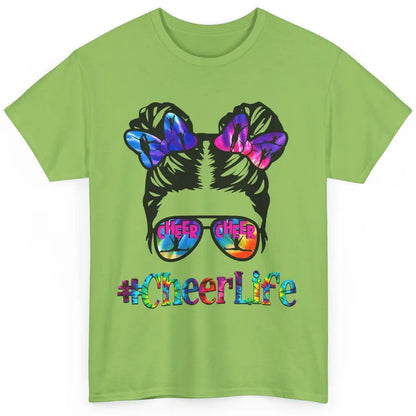 Cheerleading Kid Messy Bun Cheer Life Tie Dye Cheerleader Classic Unisex T-Shirt