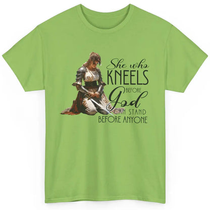 Christian Knight Templar She Who Kneels Before God Can Stand Classic Unisex T-Shirt