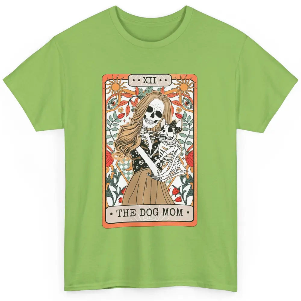 Retro Skeleton Tarot Card The Dog Mom Halloween Dog Lovers Classic Unisex T-Shirt