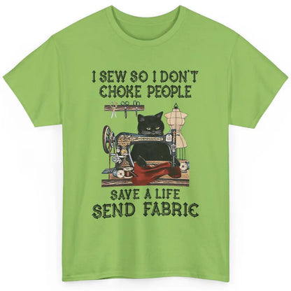 Funny Black Cat Sew Dont Choke People Knitter Quilt Crochet Classic Unisex T-Shirt