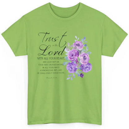 Floral Christian Trust In The Lord With All Heart Religious Classic Unisex T-Shirt