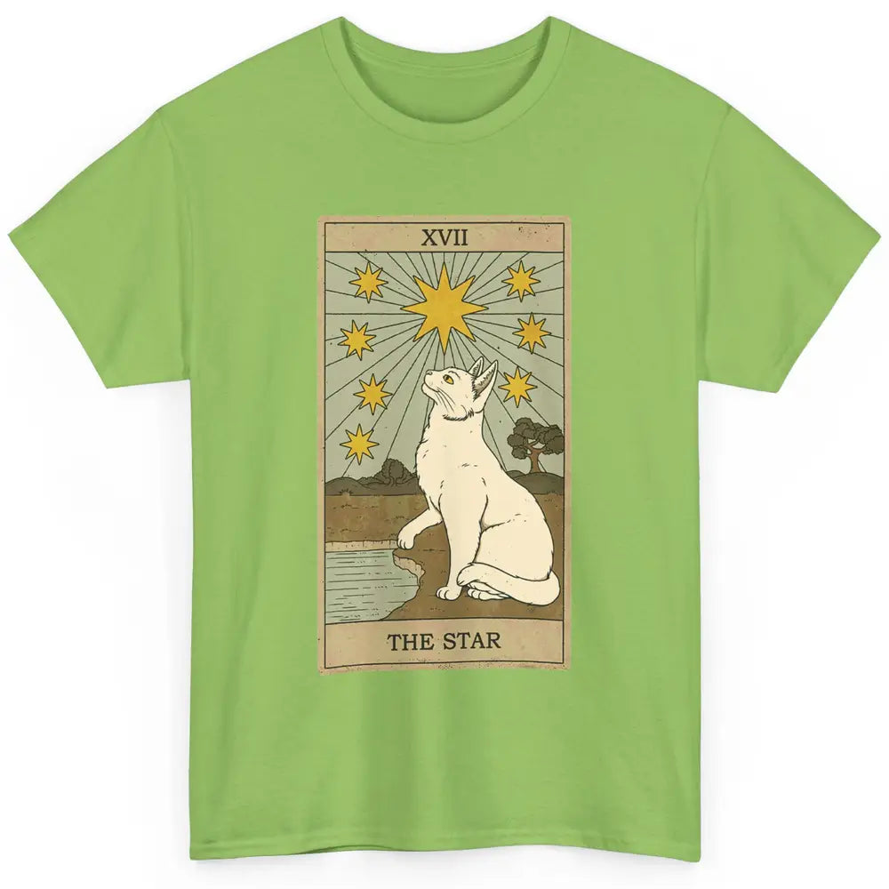 Tarot Card The Star White Cat Retro Mermaid Gothic Vintage Classic Unisex T-Shirt