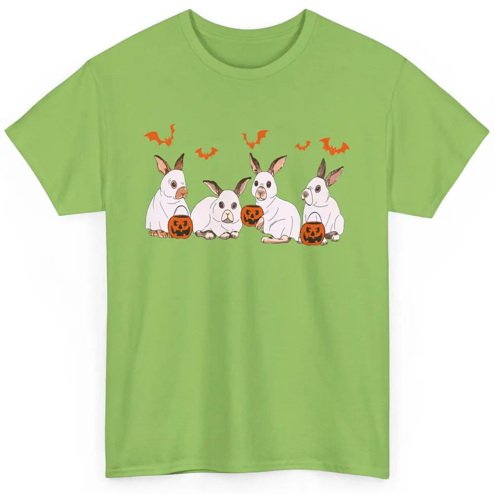 Funny Bunny Ghost Halloween Rabbit Pumpkin Spooky Season Classic Unisex T-Shirt