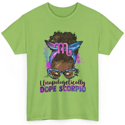 Unapologetically Dope Scorpio Zodiac Leopard Afro Messy Bun Classic Unisex T-Shirt