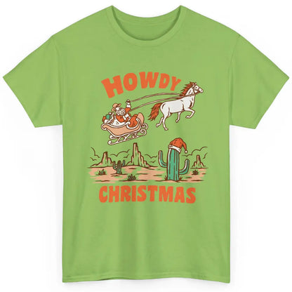 Desert Santa Riding Horse Howdy Christmas Western Country Classic Unisex T-Shirt