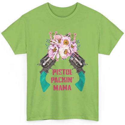 Floral Cowgirl Gun Pistol Packing Mama Western Country Retro Classic Unisex T-Shirt