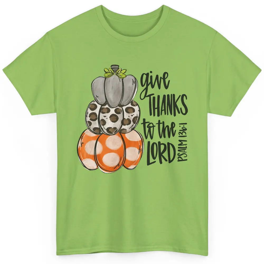 Retro Pumpkin Give Thanks To The Lord Christian Thanksgiving Classic Unisex T-Shirt