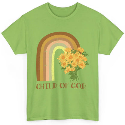 Vintage Sunflower Rainbow Child Of God Christian Religious Classic Unisex T-Shirt