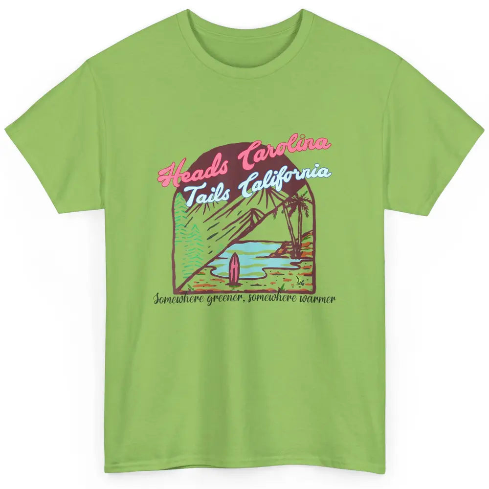 Western Heads Carolina Tails California Retro Beach Surf Classic Unisex T-Shirt