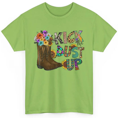 Floral Cowgirl Boots Kick Dust Up Sunflower Leopard Rodeo Classic Unisex T-Shirt