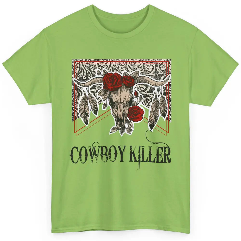 Texas Floral Skull Cowboy Killer Western Country Vintage Classic Unisex T-Shirt