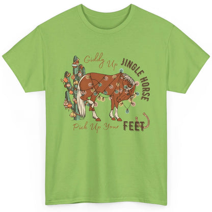 Giddy Up Jingle Horse Pick Up Your Feet Christmas Lights Classic Unisex T-Shirt