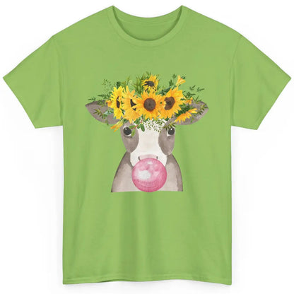 Sunflower Cow Bubble Gum Not In The Mood Western Farm Animal Classic Unisex T-Shirt