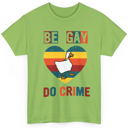 Vintage Duck Rainbow Be Gay Do Crime LGBTQ Community Rights Classic Unisex T-Shirt