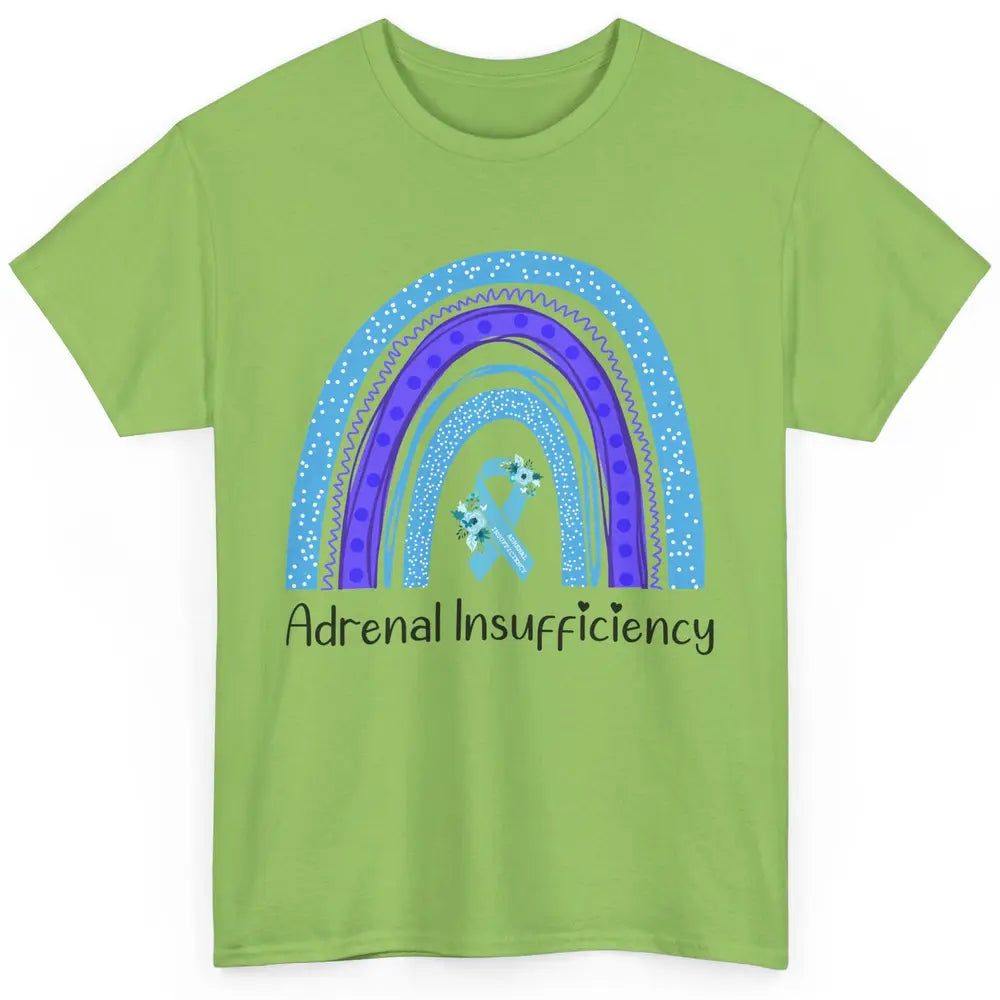 Adrenal Insufficiency Awareness Floral Light Blue Ribbon Classic Unisex T-Shirt