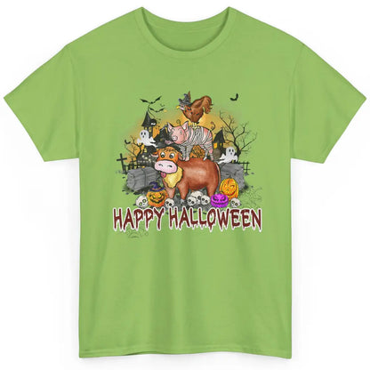 Farm Animal Haunted House Farming Halloween Spooky Season Classic Unisex T-Shirt