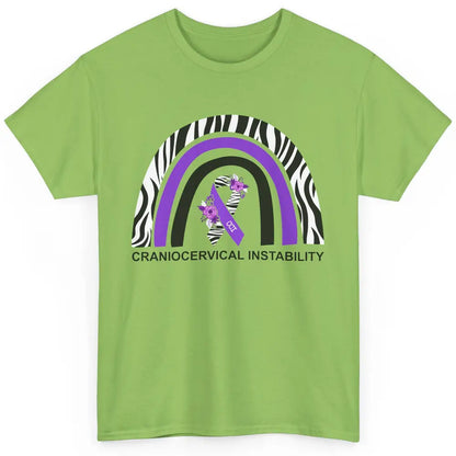 Craniocervical Instability CCI Awareness Purple Zebra Ribbon Classic Unisex T-Shirt