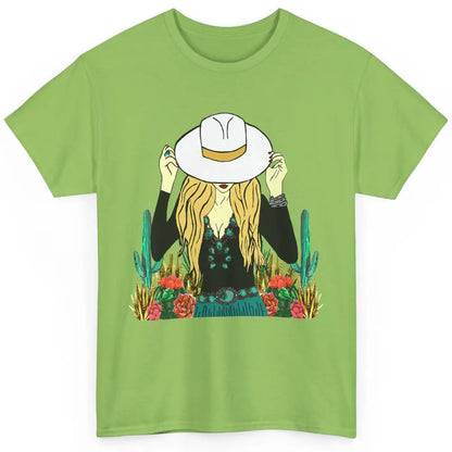 Desert Punchy Cowgirl Hat Western Country Cactus Howdy Retro Classic Unisex T-Shirt