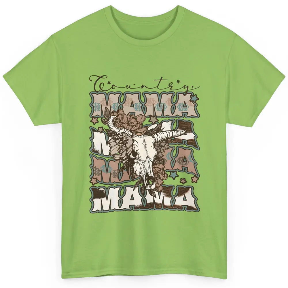 Floral Boho Bull Skull Country Mama Desert Spirit Western Classic Unisex T-Shirt