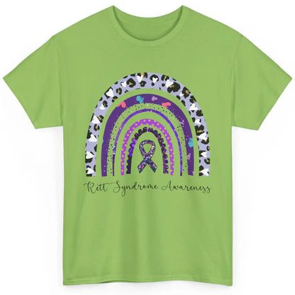 Cystic Fibrosis CF Awareness Leopard Purple Ribbon Rainbow Classic Unisex T-Shirt