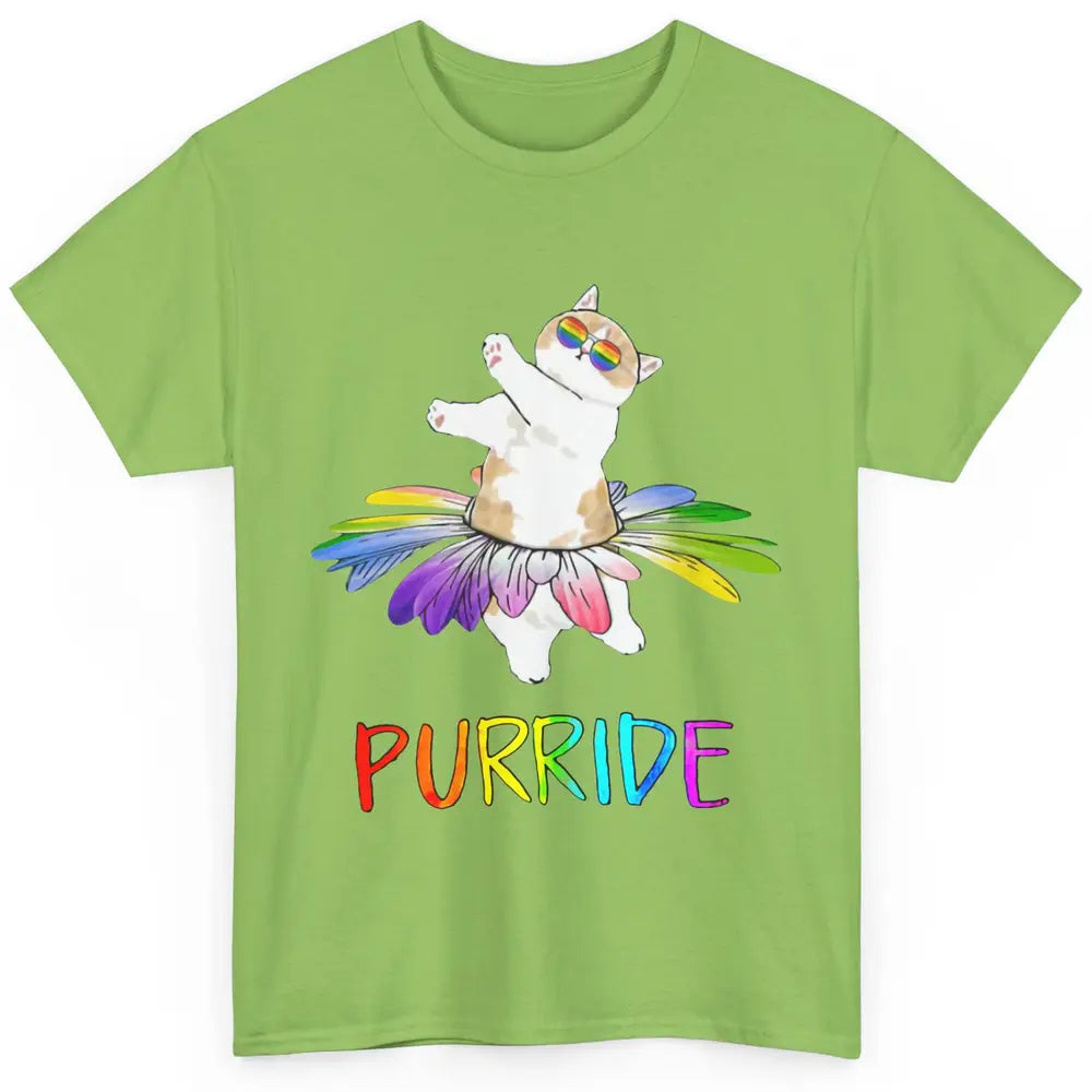 Funny Cat Dancing Purride LGBT Cat Gay Rainbow Cat Lovers Classic Unisex T-Shirt