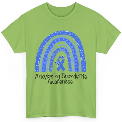 Ankylosing Spondylitis Awareness Support Floral Blue Rainbow Classic Unisex T-Shirt