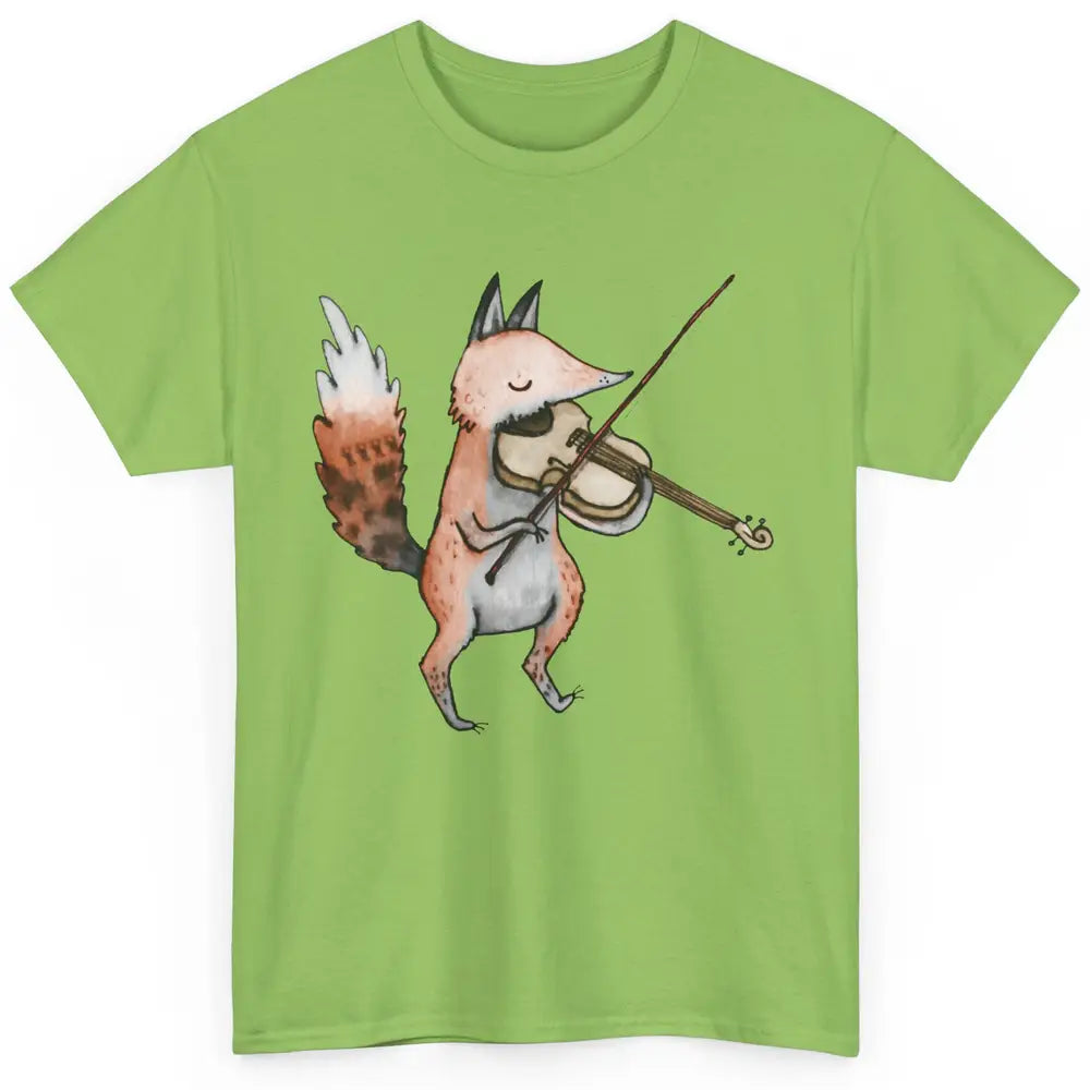 Vintage Fox Playing Violin Funny Violinist Musician Gift Classic Unisex T-Shirt