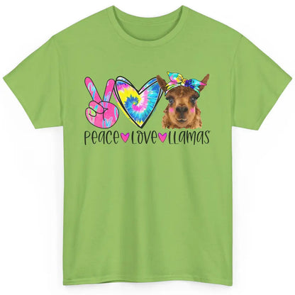 Vintage Llama Tie Dye Peace Love Llama Sarcastic Llama Lover Classic Unisex T-Shirt