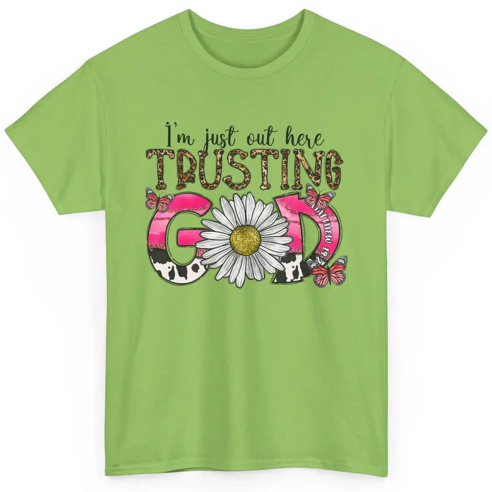 Cowhide Sunflower Out Here Trusting God Western Christian Classic Unisex T-Shirt