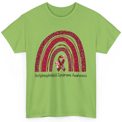 Antiphospholipid Syndrome Awareness APS Burgundy Rainbow Classic Unisex T-Shirt