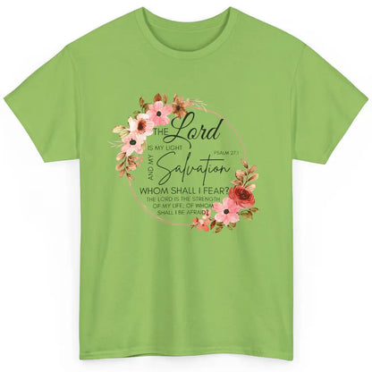 Floral Christian Lord Is My Light Salvation Bible Religious Classic Unisex T-Shirt