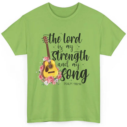 Floral Christian Lord Is My Strength And My Song Bible Verse Classic Unisex T-Shirt