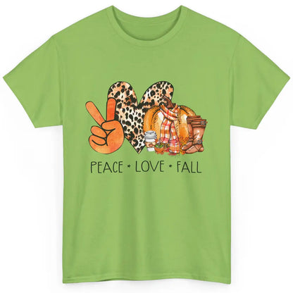 Peace Love Fall Pumpkin Spice Fall Halloween Thanksgiving Classic Unisex T-Shirt