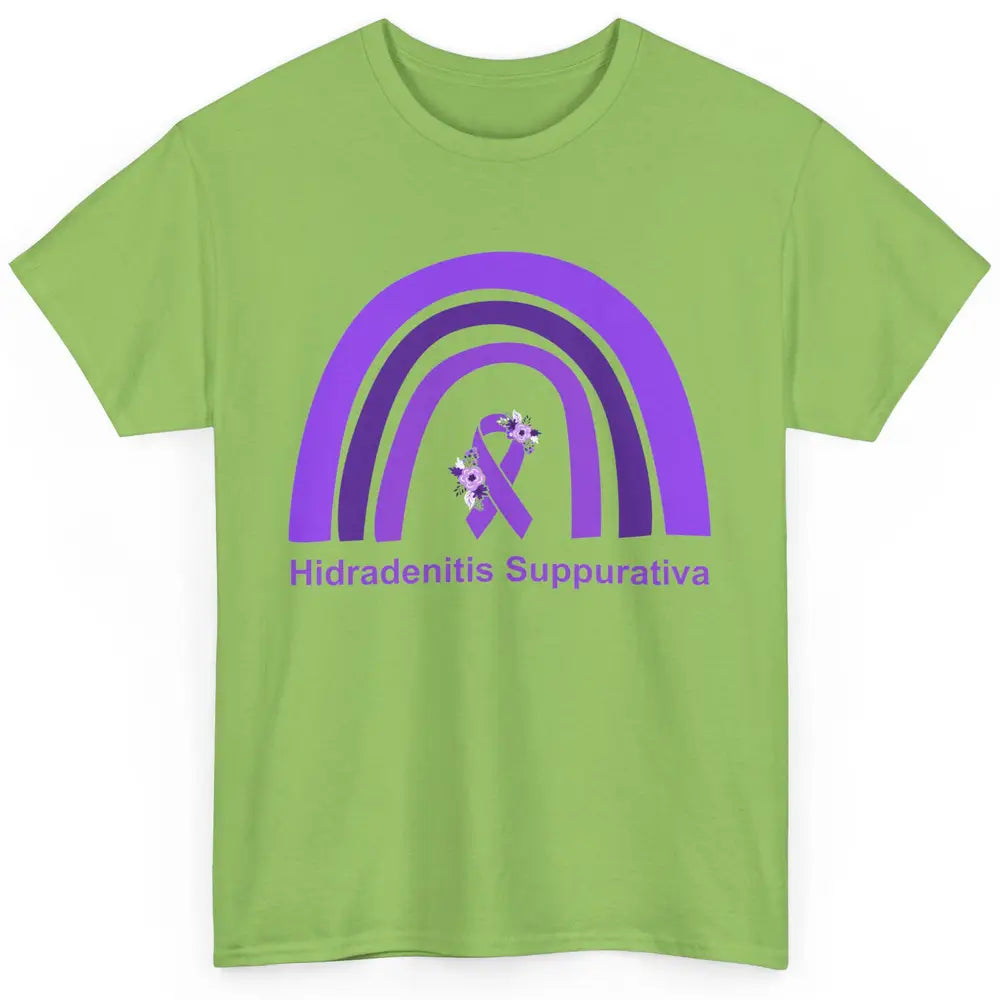 Small Fiber Neuropathy Awareness Floral Purple Rainbow Classic Unisex T-Shirt