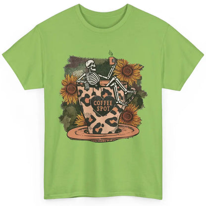 Sunflower Skeleton Dead Inside But Caffeinated Coffee Lovers Classic Unisex T-Shirt