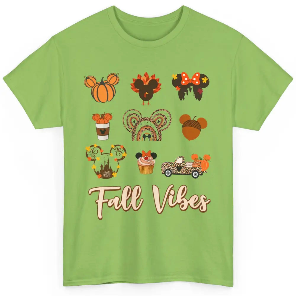 Retro Fall Vibes Pumpkin Turkey Halloween Fall Thanksgiving Classic Unisex T-Shirt