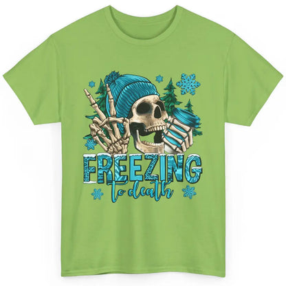 Funny Leopard Skull Freezing To Death Funny Christmas Winter Classic Unisex T-Shirt