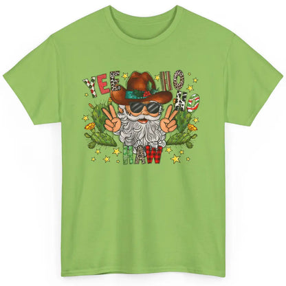 Leopard Santa Cowboy Yee Ho Haw Christmas Western Country Classic Unisex T-Shirt