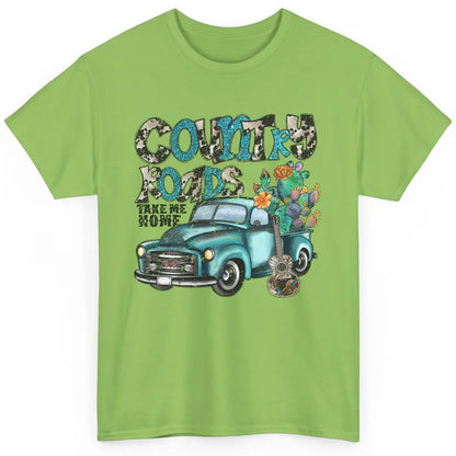 Cowhide Cactus Truck Country Roads Take Me Home Western Girl Classic Unisex T-Shirt