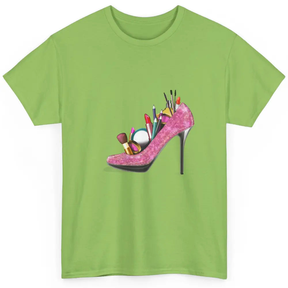 Woman High Heel Stilettos Makeup Artist Girly Lipstick Brush Classic Unisex T-Shirt