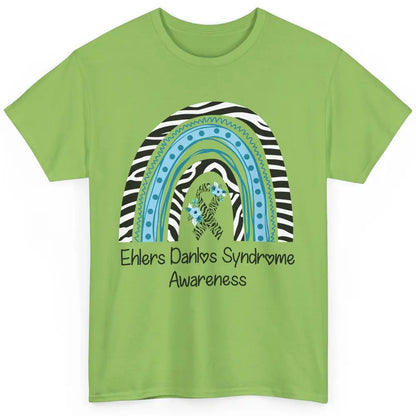 Ehlers Danlos Syndrome Awareness EDS Zibra Ribbon Rainbow Classic Unisex T-Shirt