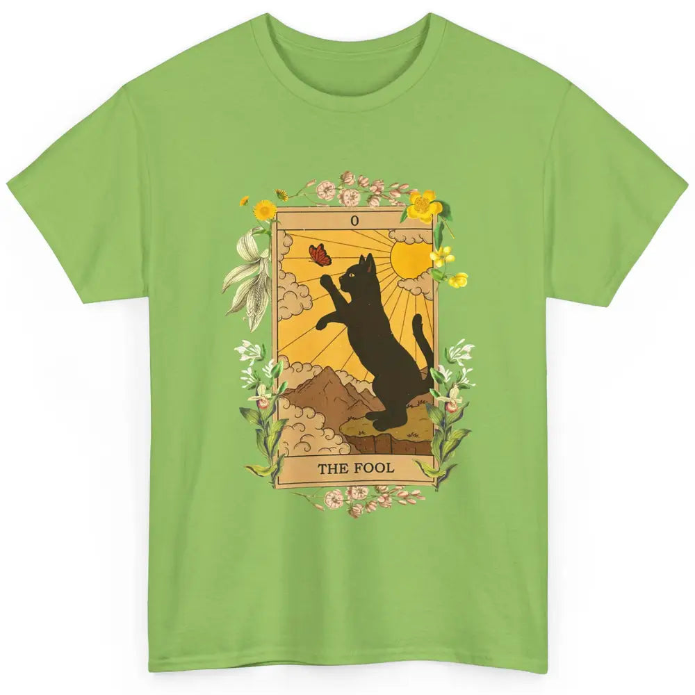 Funny Cat The Fool Tarot Card Halloween Costume Cat Lovers Classic Unisex T-Shirt