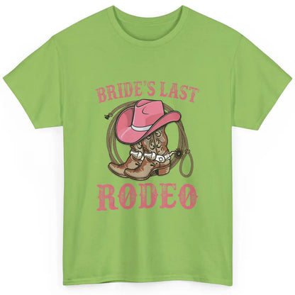 Bride's Last Rodeo Cowgirl Hat Bachelorette Party Wedding Classic Unisex T-Shirt