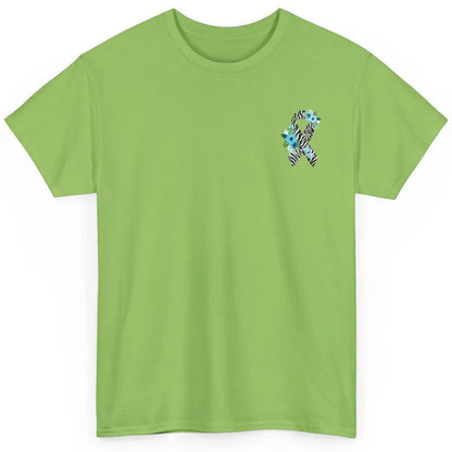 Ehlers Danlos Syndrome Awareness EDS Floral Ribbon Pocket Classic Unisex T-Shirt