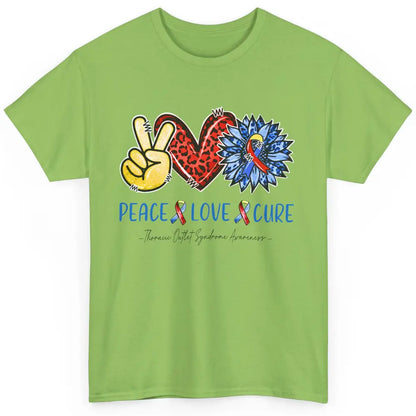 Thoracic Outlet Syndrome Awareness Peace Love Cure Sunflower Classic Unisex T-Shirt