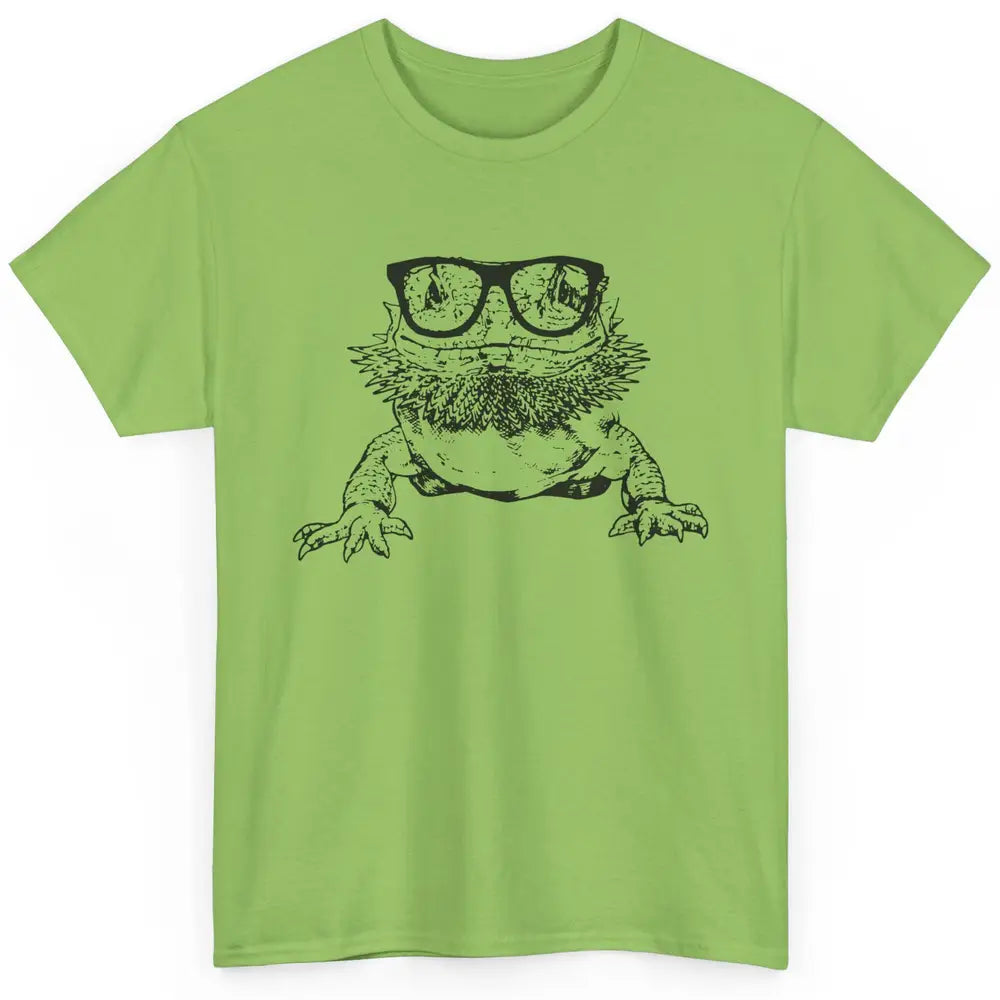 Funny Bearded Dragon Cute Reptile Lizard Nerdy Glass Animal Classic Unisex T-Shirt