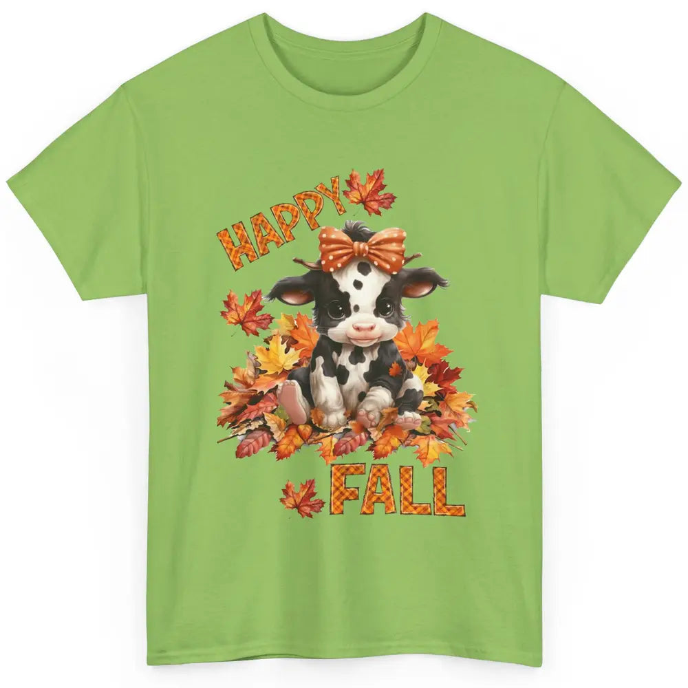 Cute Baby Cow Bandana Hay Fall Pumpkin Thanksgiving Autumn Classic Unisex T-Shirt