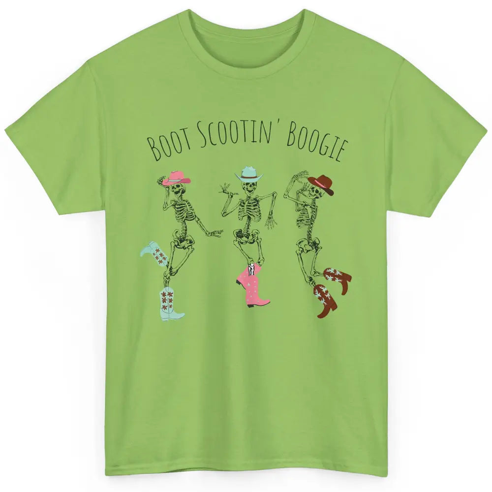 Cowboy Skeleton Dance Boot Scooting Boogie Western Halloween Classic Unisex T-Shirt