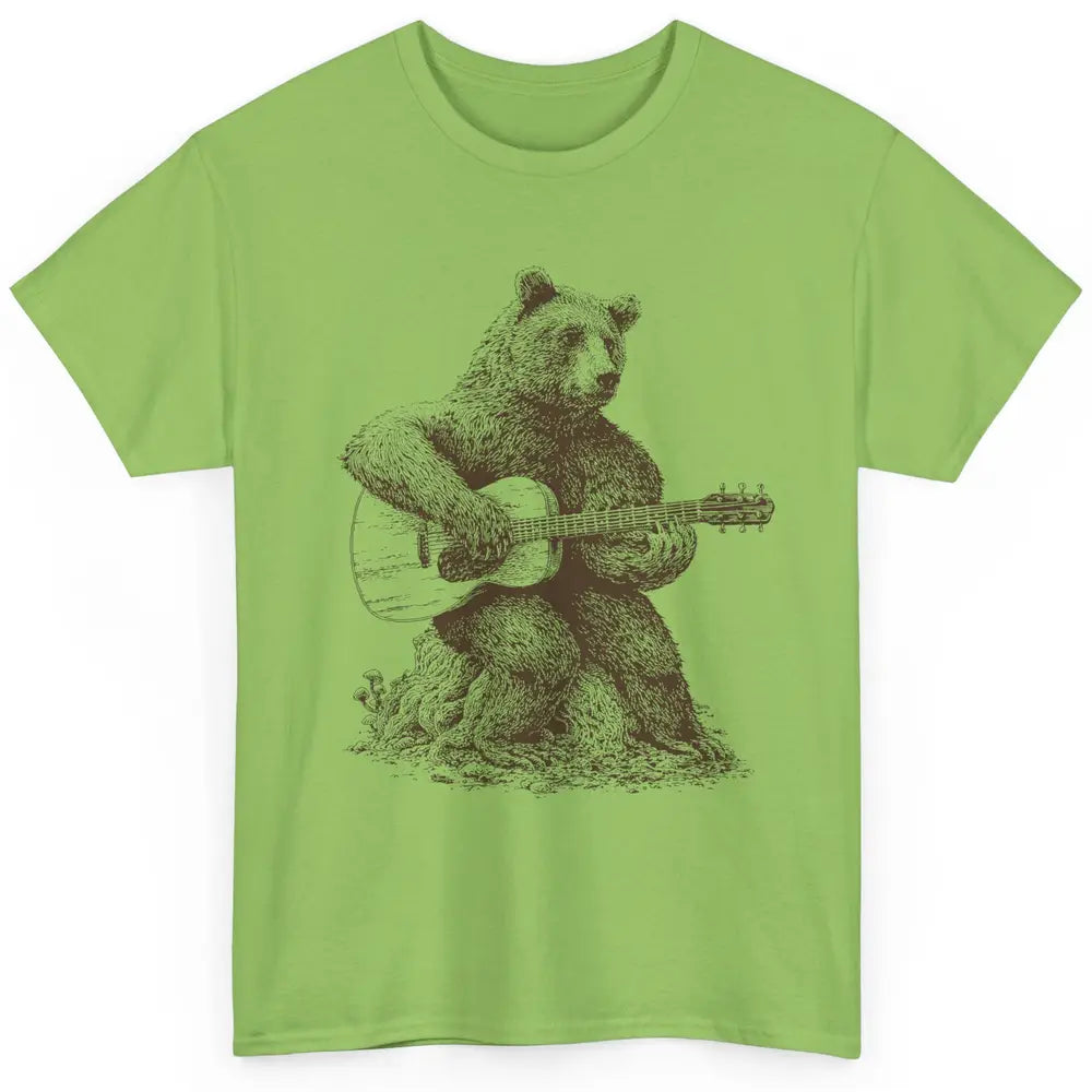 Cool Bear Playing Guitar Guitarist Musician Funny Animal Classic Unisex T-Shirt